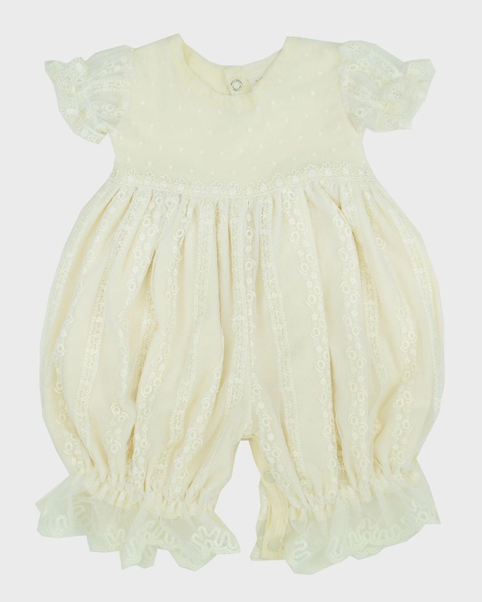 Girl's Mary Catherine Lace Bubble Romper, Size Newborn-24
